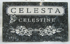 grave marker/headstone/spences bridge cemetery,bc/celestine celesta/www.classicshuswapmonuments.com