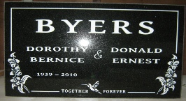 grave marker,memorial headstone,mount ida cemetery,salmon arm,bc,dorothy and donald byers,www.classicshuswapmonuments.com