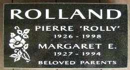 grave marker,headstone,notch hill cemetery,b.c.,pierre and margaret rolland,www.classicshuswapmonuments.com